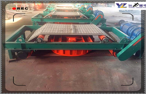 干式自卸式電磁除鐵器，湖北RCDD-5超強(qiáng)干式自卸式電磁除鐵器電流_湖北RCDD-5超強(qiáng)干式自卸式電磁除鐵器廠家配件_型號及工作視頻